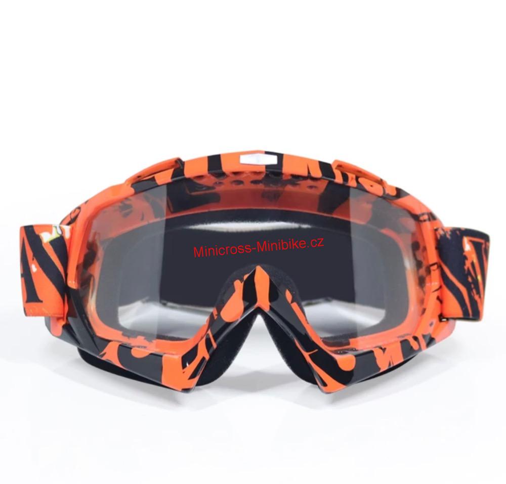 Brýle pro motokros dětské oranžovo černé