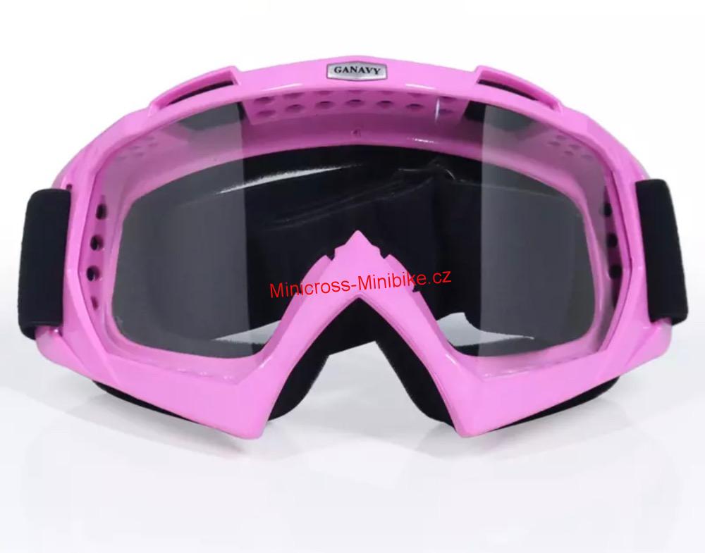 Brýle pro motokros dětské růžové