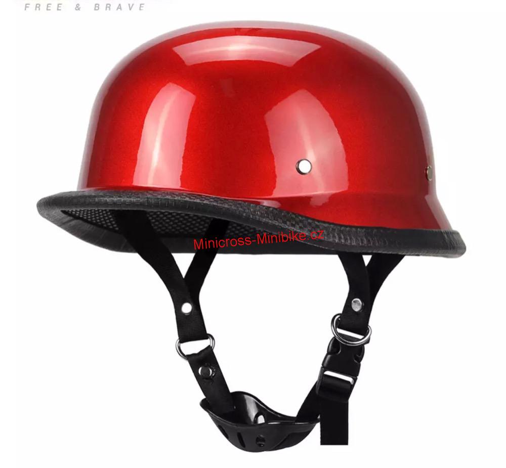 Retro moto helma německá červená