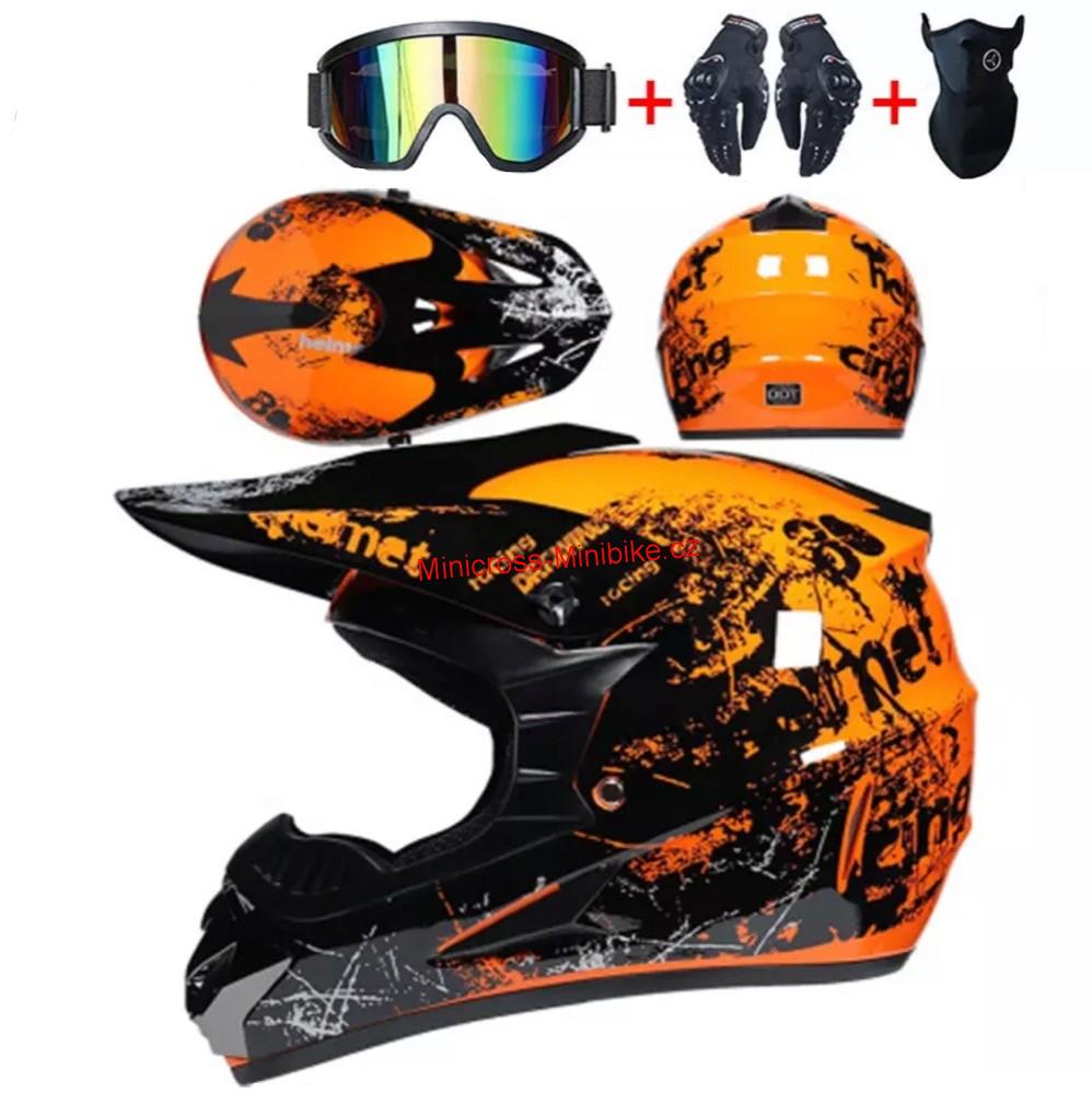 Motocrossová přilba XTR oranžová SET