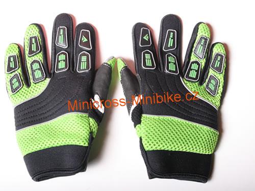 Dětské moto rukavice zelené