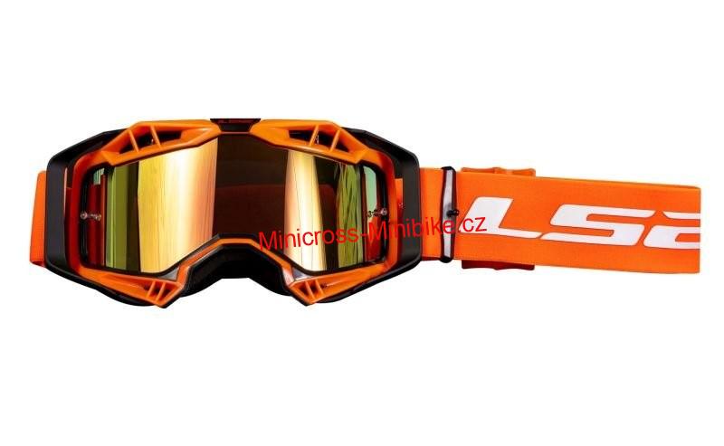 Brýle pro motokros LS2 Aura PRO oranžové
