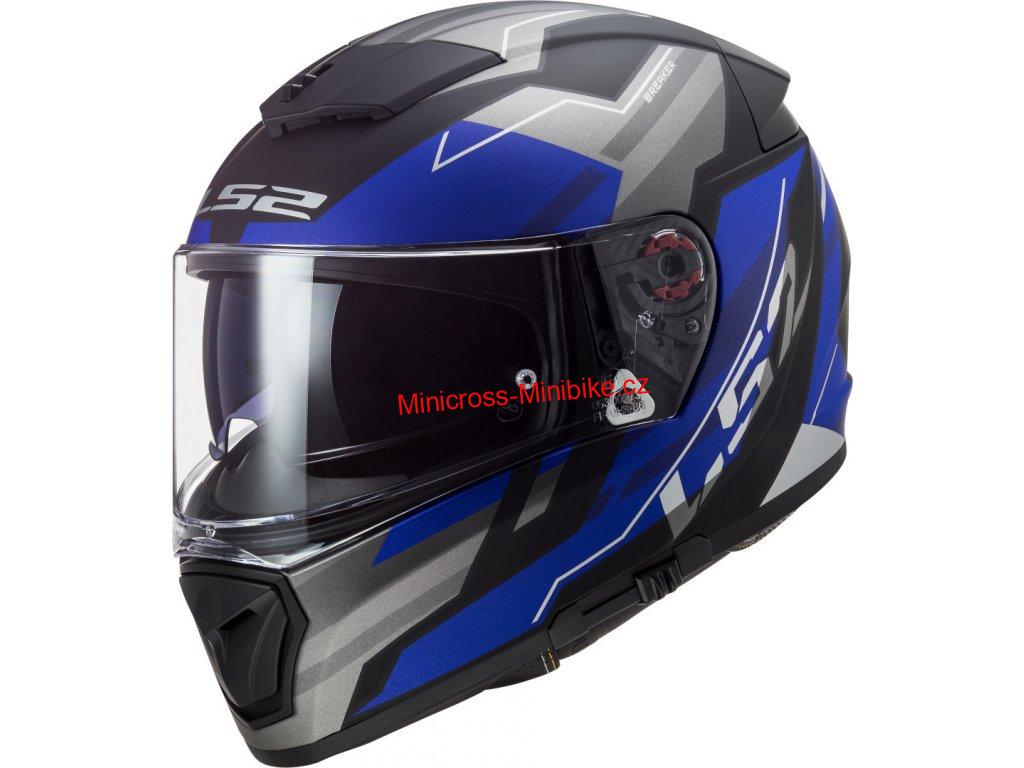 Integrální moto helma LS2 FF390 Breaker Evo Beta matt blue