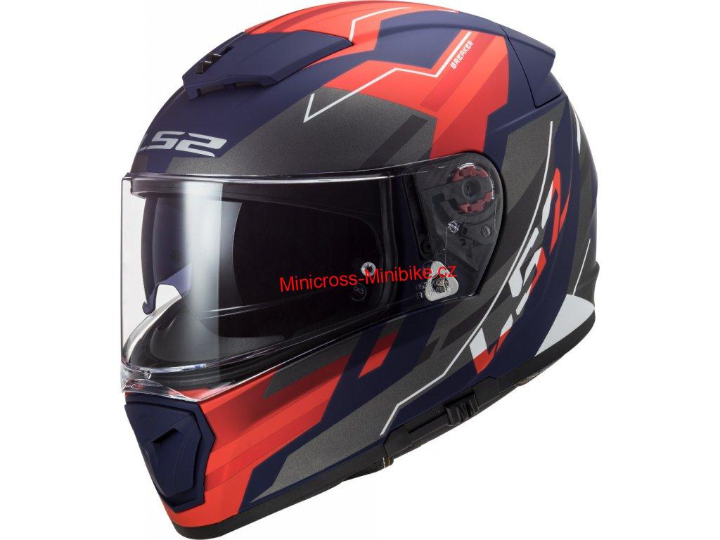 Integrální moto helma LS2 FF390 Breaker Evo Beta matt red blue