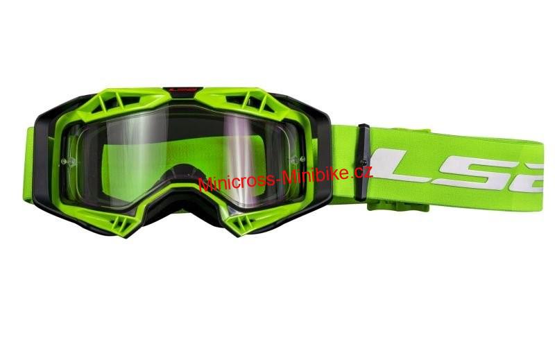 Brýle pro motokros LS2 Aura zelené čiré sklo