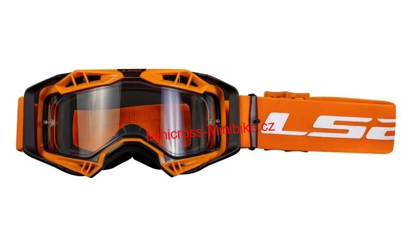 Brýle pro motokros LS2 Aura oranžové čiré sklo