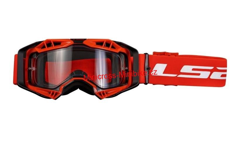 Brýle pro motokros LS2 Aura červené čiré sklo