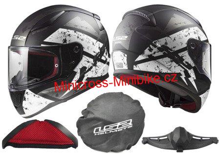 Integrální moto helma LS2 FF353 Rapid Deadbolt matt black/white