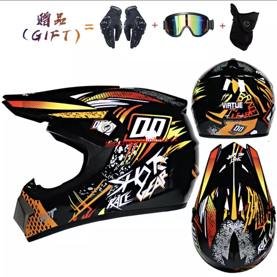 Motokrosová moto helma XTR black/orange