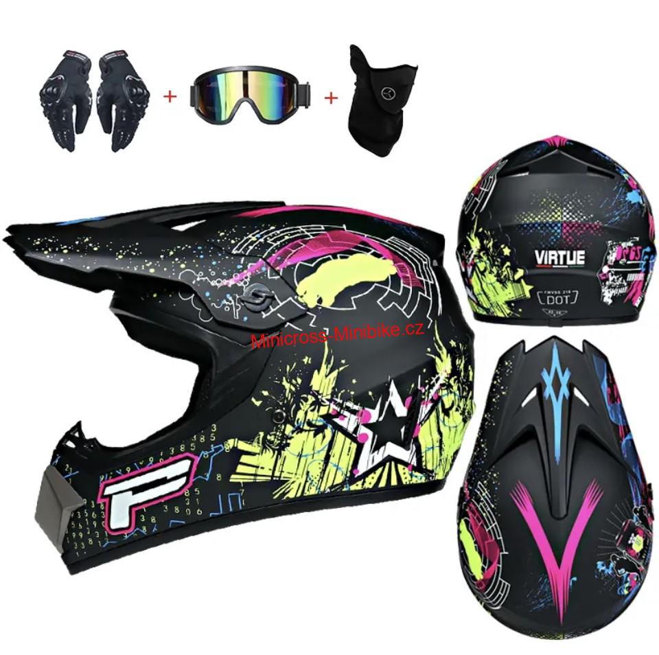 Krosová moto helma PX barevná
