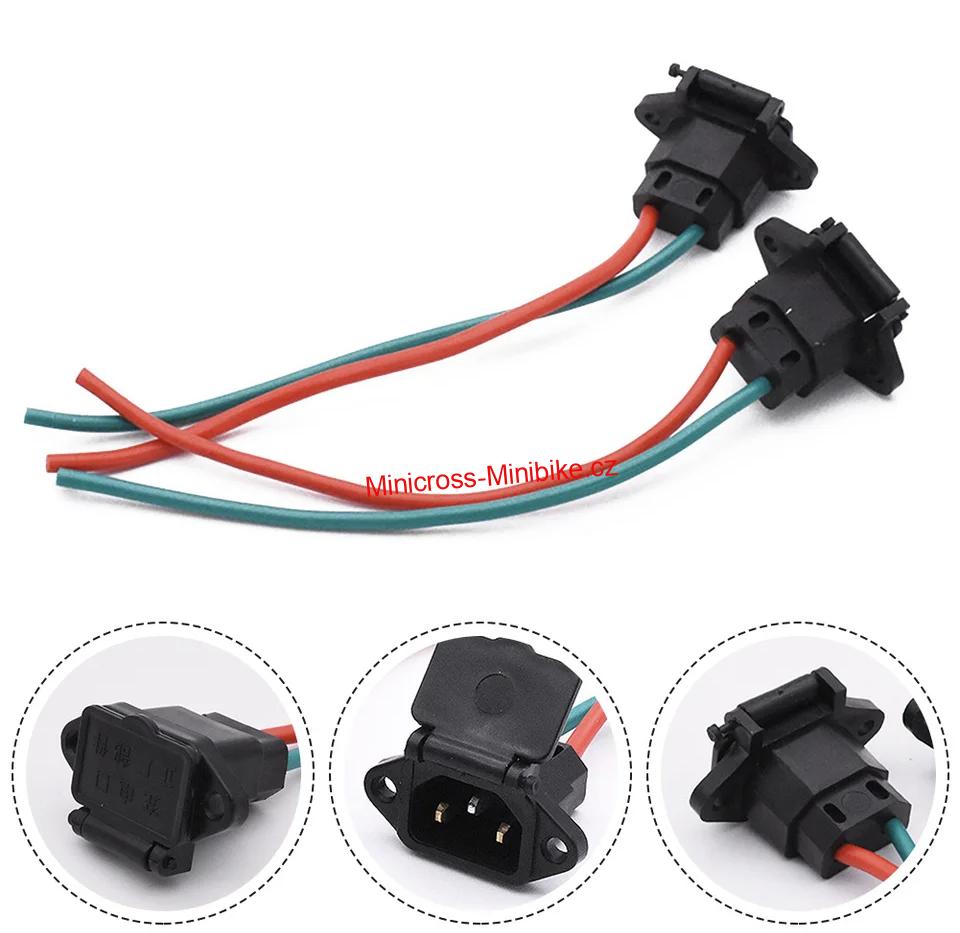 Konektor pro nabíjení na e-koloběžku, aku čtyřkolku a buggy s kabeláží