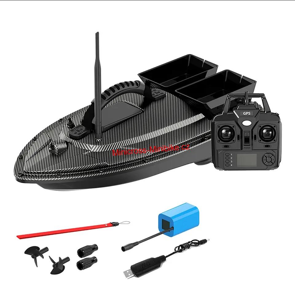 Zakrmovací lodíčka XL pro rybáře s GPS Carbon