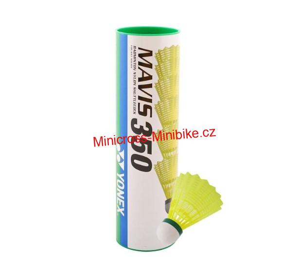 Plastové badmintonové míče Yonex Mavis 350 6ks žluté s zeleným pruhem