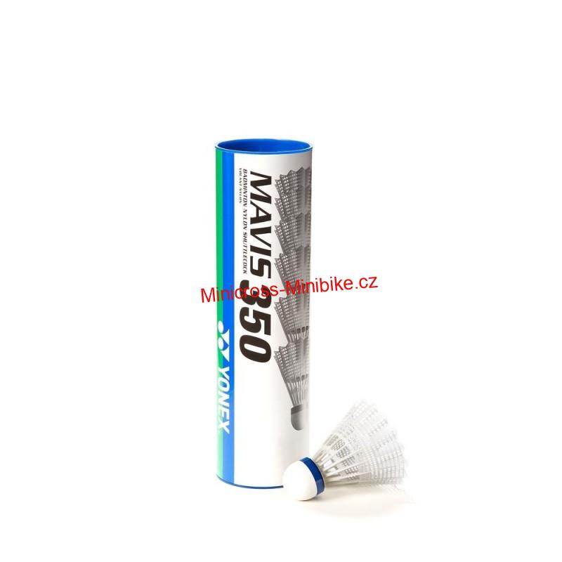Plastové badmintonové míče Yonex Mavis 350 6ks bílé s modrým pruhem