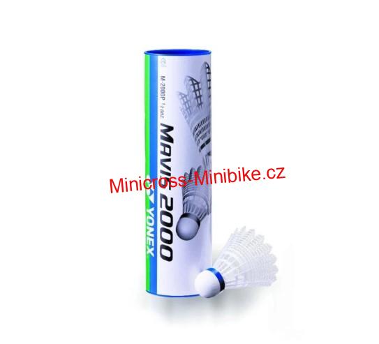 Plastové badmintonové míče Yonex Mavis 2000 6ks bílé s modrým pruhem