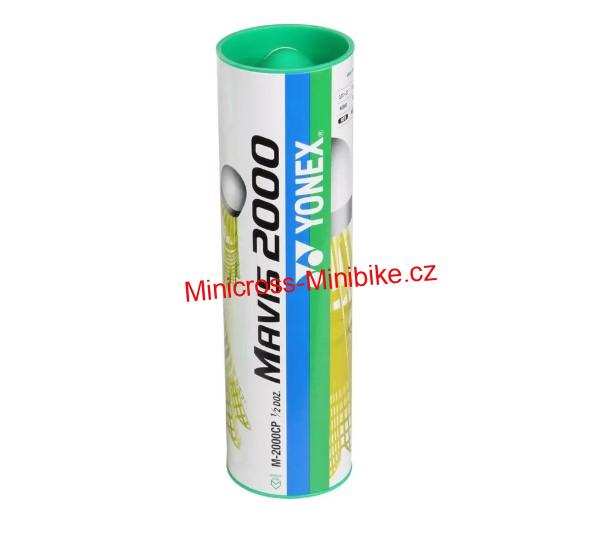 Plastové badmintonové míče Yonex Mavis 2000 6ks žluté s zeleným pruhem