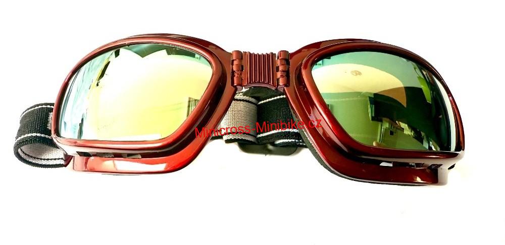 Zrcadlové moto brýle na chopper