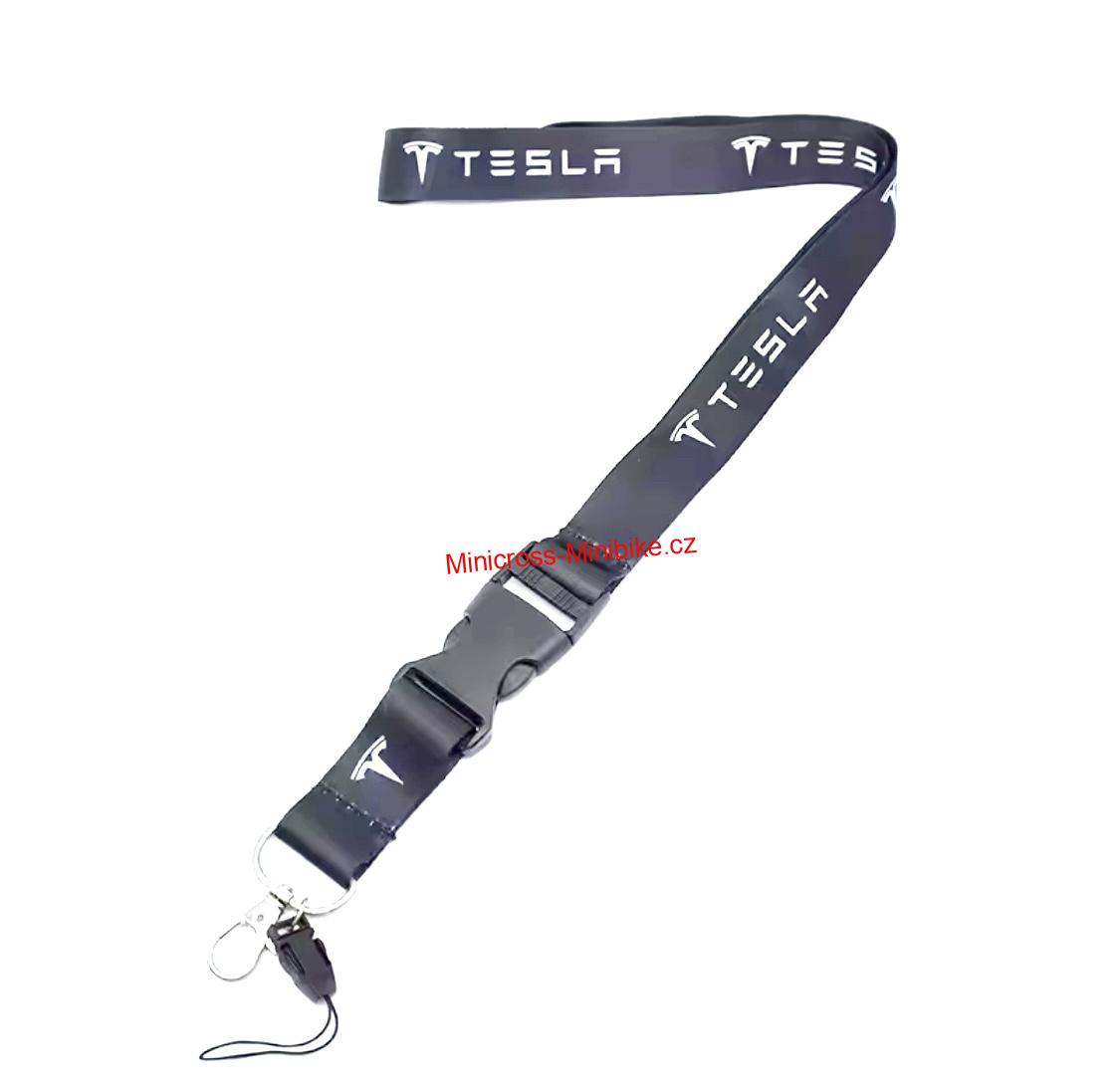 Tesla klíčenka na krk černá