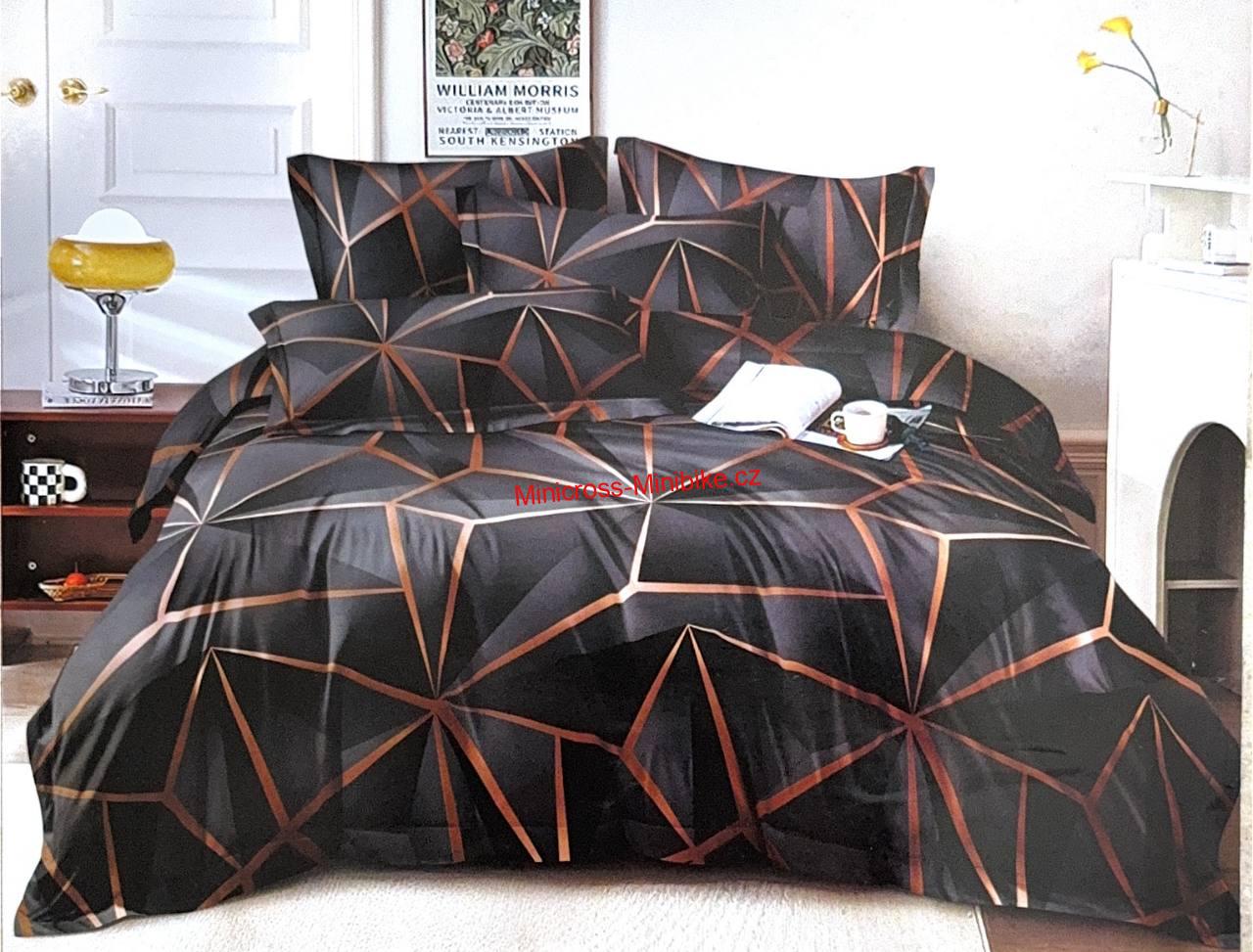 Manželská bavlněná sada ložního povlečení 7ks oranžová pro postel 220x240cm