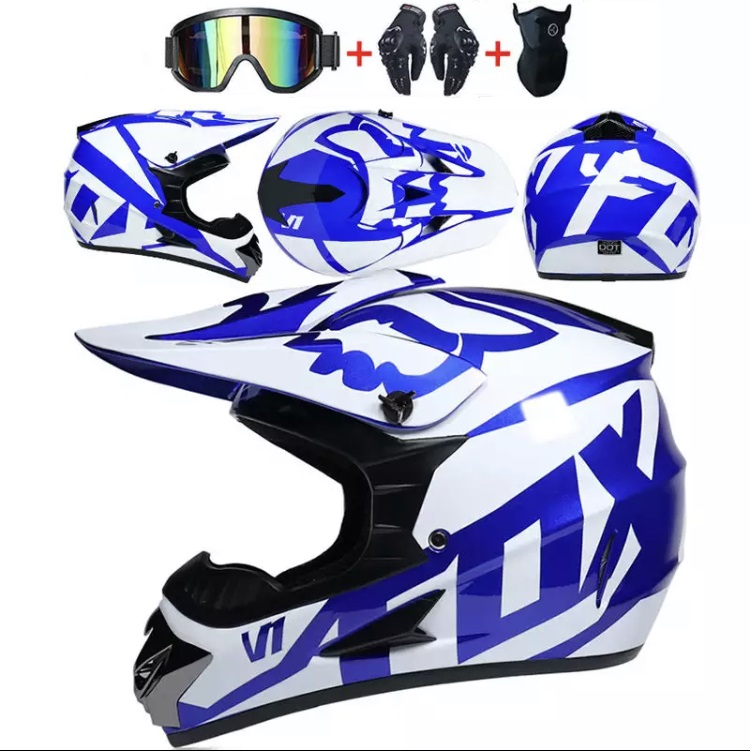 Moto helma krosová FOX SET modrá