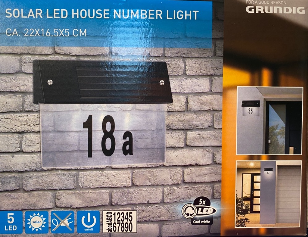 Svítící LED panel pro číslo popisné na dům