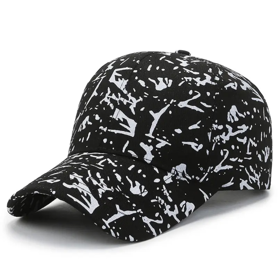 Čepice s kšiltem černo-bílá