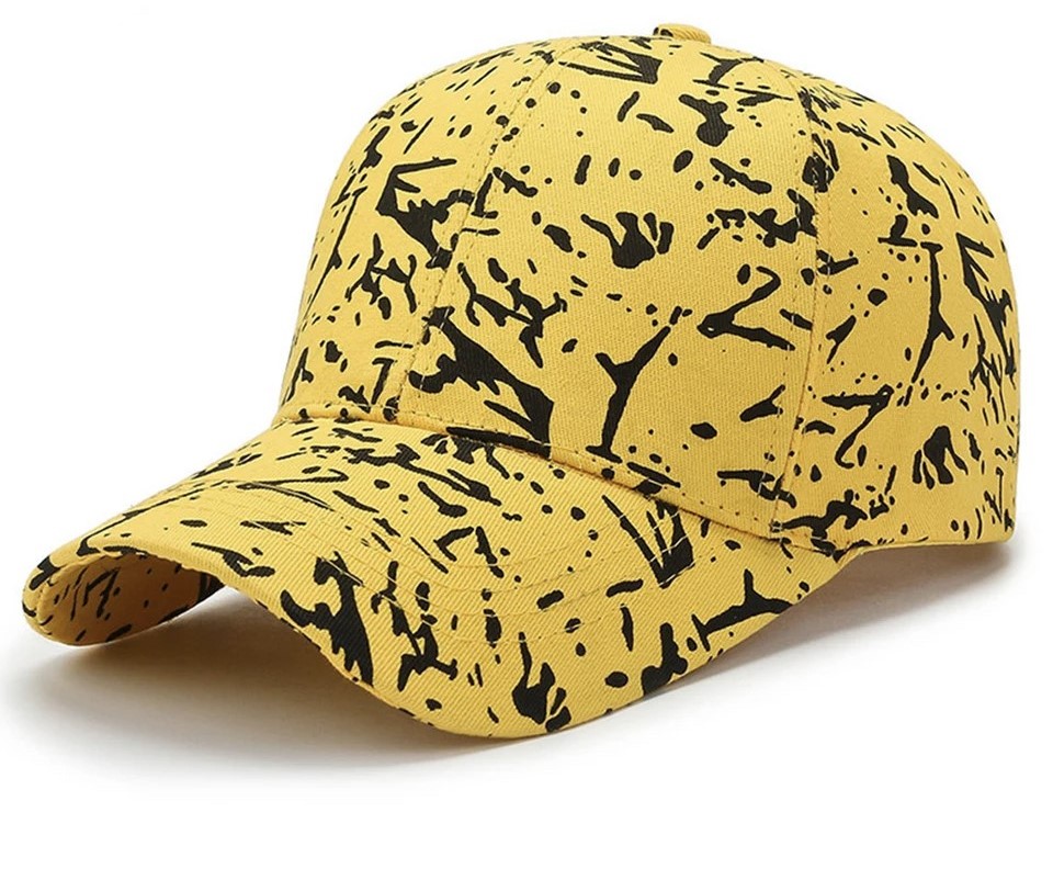 Čepice s kšiltem žluto-černá
