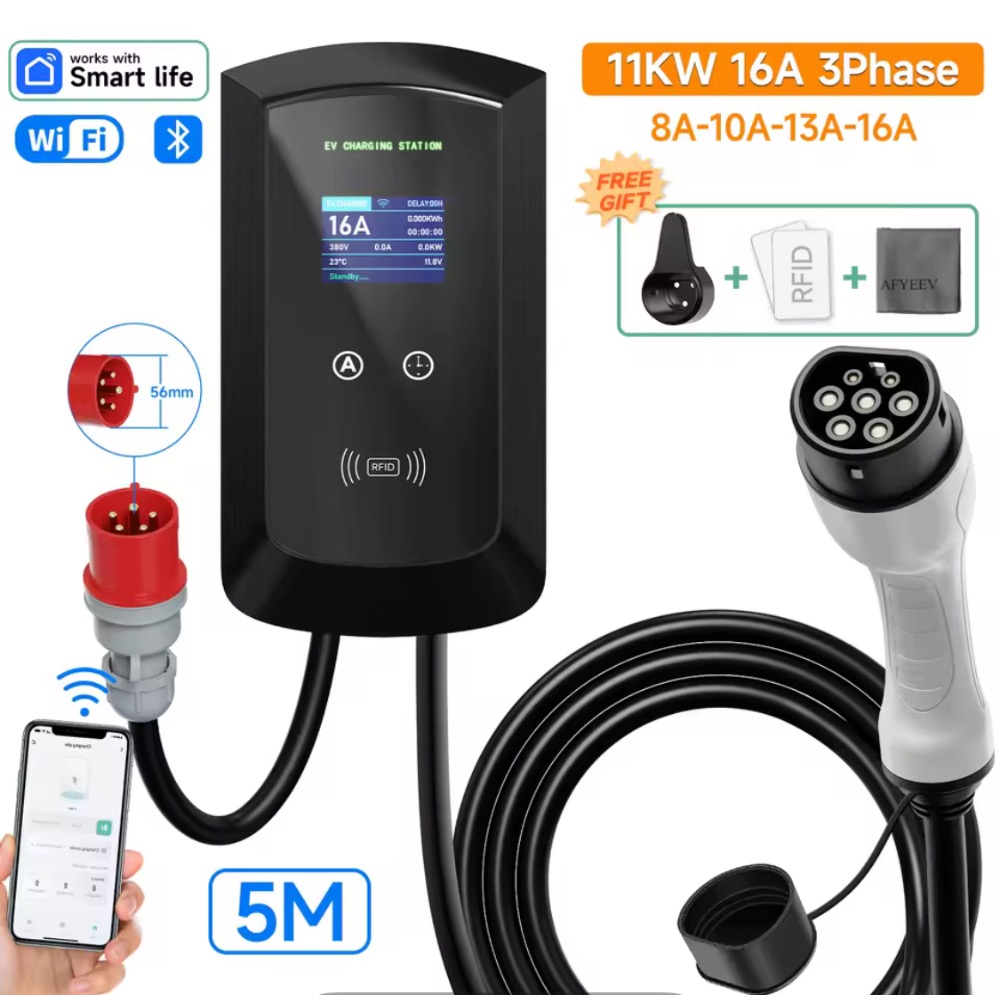 Nástěnný wallbox pro EV 11kW 400V s Wi-Fi