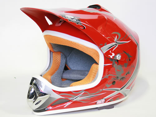Dětská moto helma červená