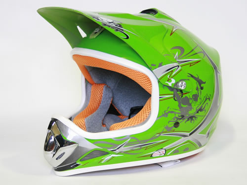 Dětská moto helma zelená