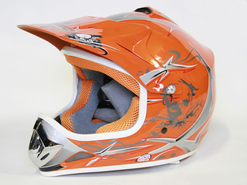 Dětská moto helma oranžová
